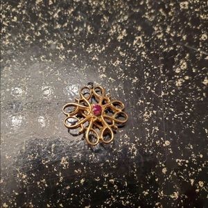 Vintage 10K Ruby Pin